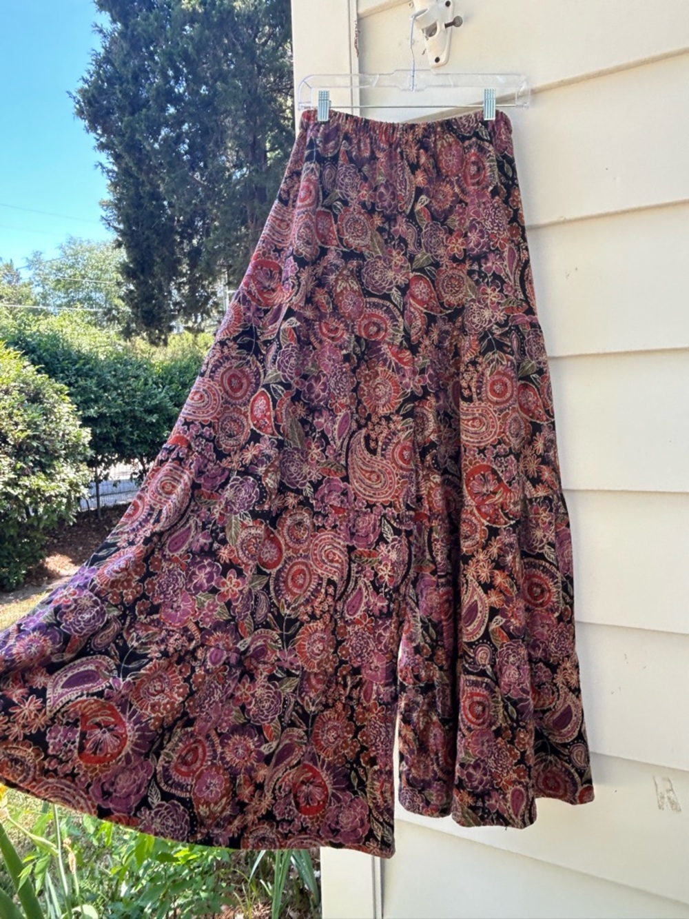 NATURAL LIFE Patti knit palazzo pants size M black sketched paisley